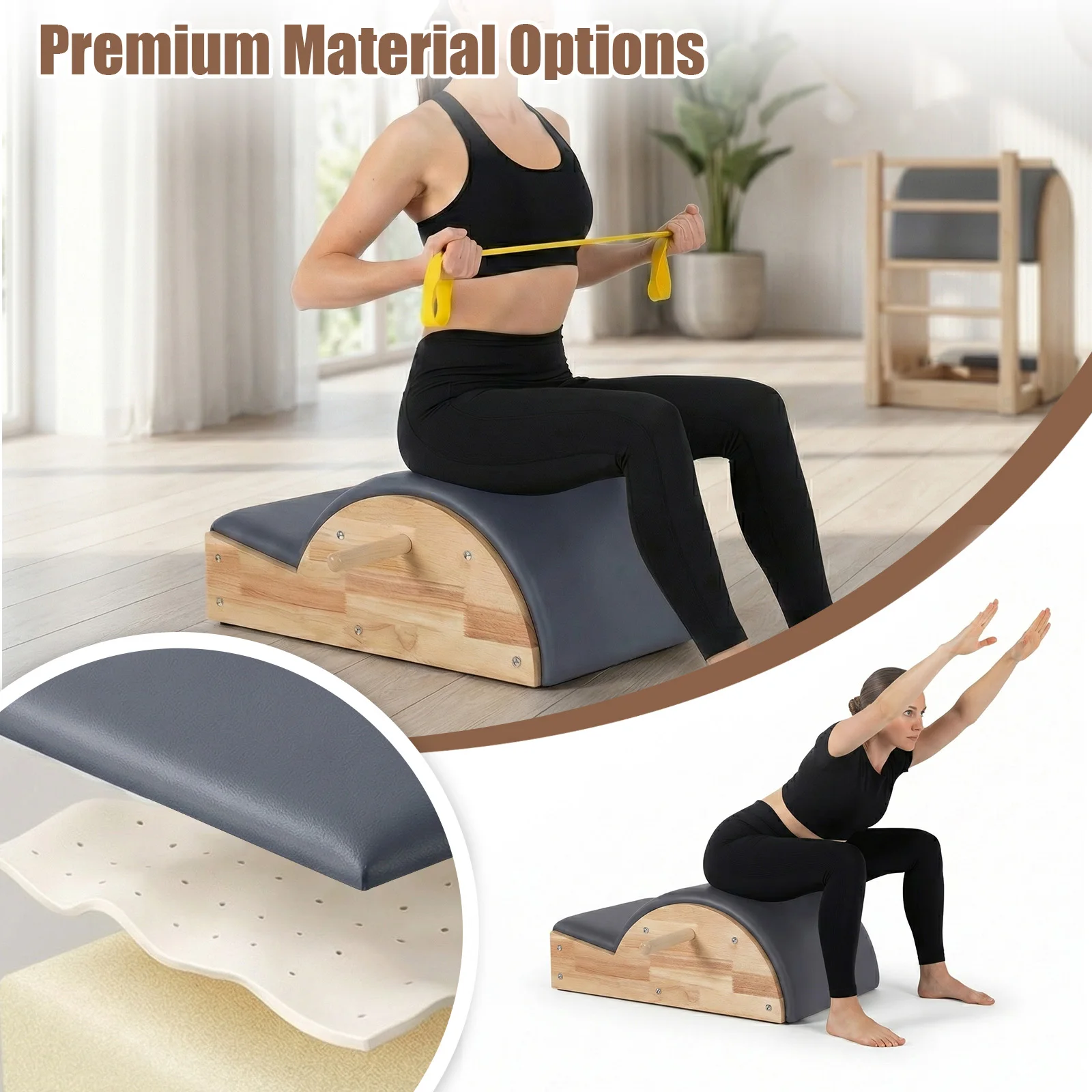 

Pilates Spine Corrector Pilates Reformer Wedge Solid Wood for Balance Body Exercise Multifunctional for Back Flexibility