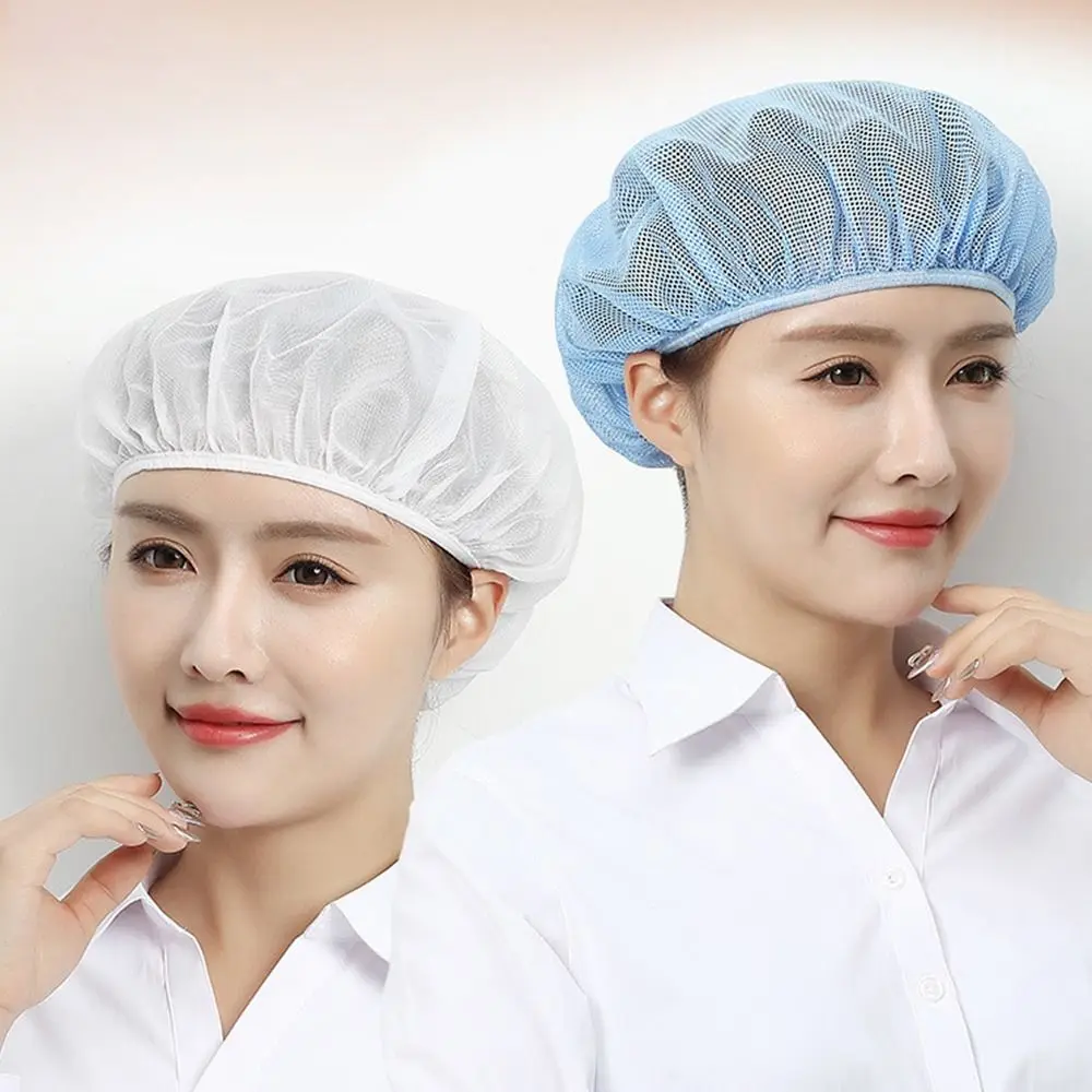 Durable Elastic Mesh Work Hat Breathable Dust-proof Catering Work Wear Oil-Resistant Chef Hat Food Service
