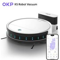 OKP K5 Robot Vacuum Cleaner, WiFi/App, Programmable,Efficient Filtration System,Auto-Recharge,Perfect for Hard Floors, Animal Ha