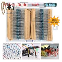 AK51-2600Pcs 130 Values Resistors Assortment Kit 1 Ohm- Ohm 0.25W 1/4W Metal Film Resistor Kit For Electronic Circuit DIY
