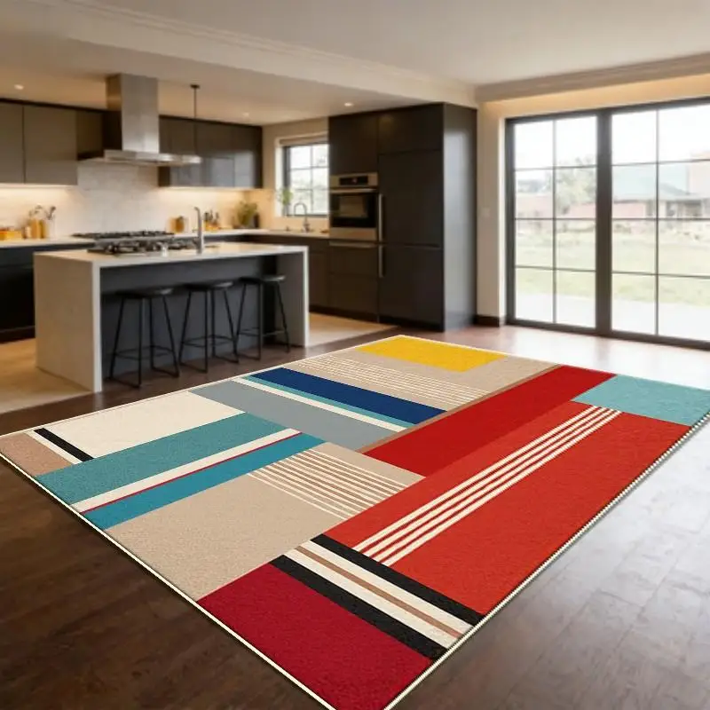 Elegant Spiral Motif Design Washable Rug Durable Stain Resistant Mat For High Traffic Entryway Hallway Use
