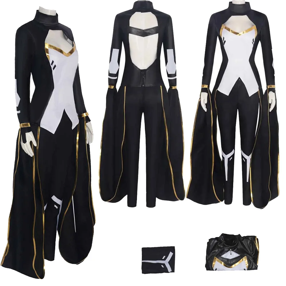 

Female Women Storm Jumpsuit Cosplay Costume Adult Superhero Role Play Clothes Outfits Fantasy Halloween Party Disguise Suit