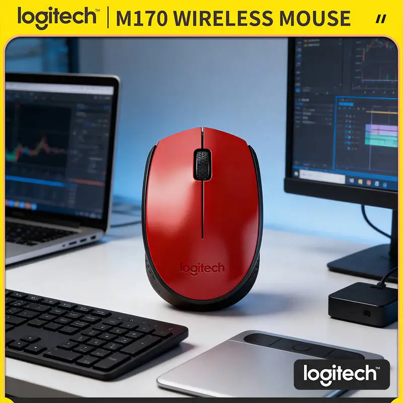 

Portable Logitech M170 Wireless Mouse 1000DPI Precision 12-Month Battery 10m Range USB Mini Receiver