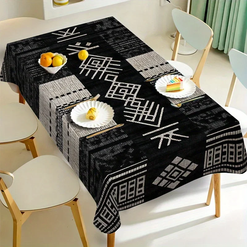 1pc Attractive and elegant vintage pattern tablecloth, square tablecloth, kitchen and dining room tableclothxzj