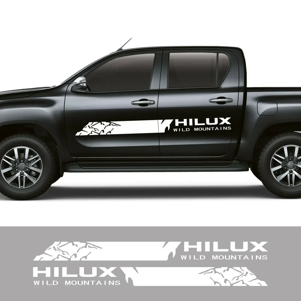 Pickup Door Side Stripes Sticker For Toyota Hilux Vigo Revo Truck Wild Mountains Vinyl Decor Covers Car Decals Auto Accessories