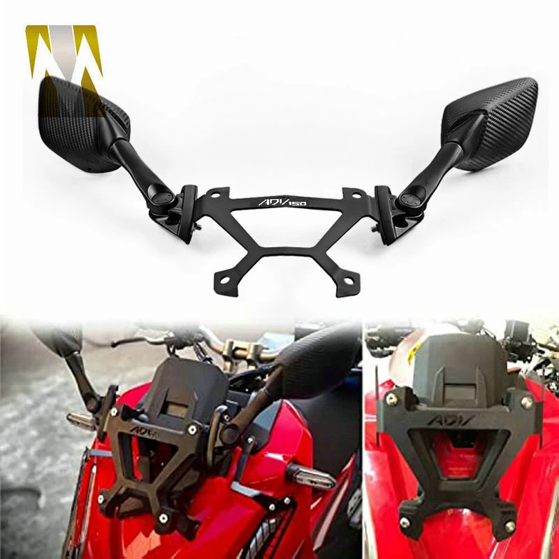 

Motorcycle Side Mirrors Adapter Windshield Bracket Fixed Stand Holder For ADV150 ADV160 2017-2022 2023 Rear View Mirror Bracket