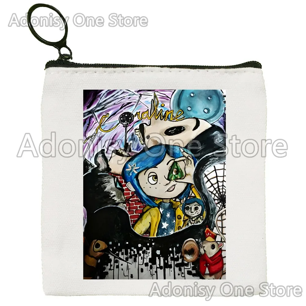 Coraline Canvas Coin Purse Custom Logo Storage Pouch Canvas Bag  New Coin Bag Key Coin Purse