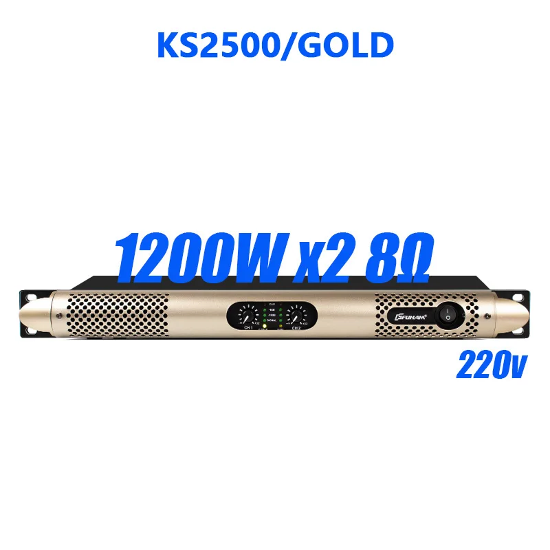 FUHAM KS2500/KS4500 Digitale Eindversterker Gouden 1200 w 8 Ohm 2/4 Kanaals DJ Subwoofer Versterker Line Array Luidsprekerversterker