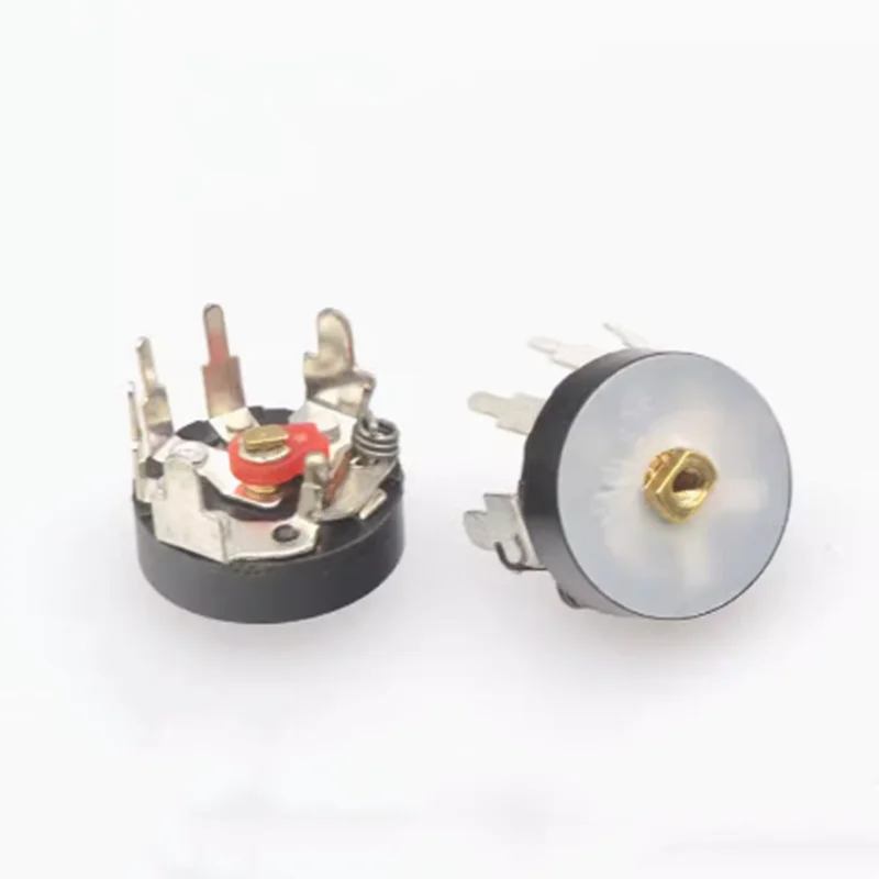 5pcs Straight Right Angle Radio Potentiometer RV12MM B10K B103 B50K B503 Power Amplifier Volume Potentiometer With Switch 12mm