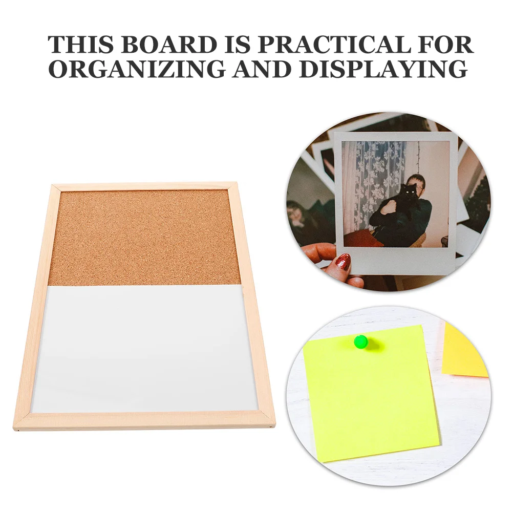 2 قطعة لوحة إعلانية مزيج الحائط الفلين الجاف محو مجلس إطار خشبي لوحات الفلين الصغيرة للمنزل مكتب المدرسة