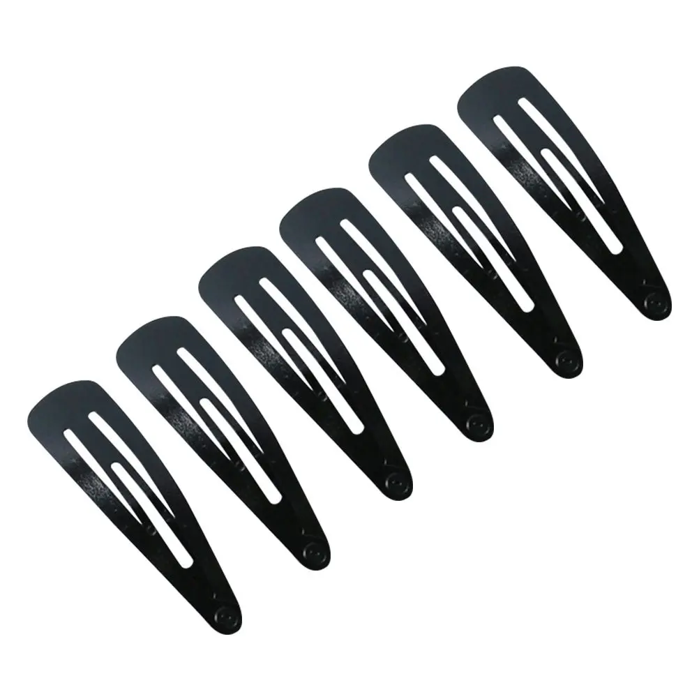 50Pcs Liu Black Metal Hair Clips Snap Hairpins for Girls Kids Toddlers Everyday Party Hair Accessories Barrettes