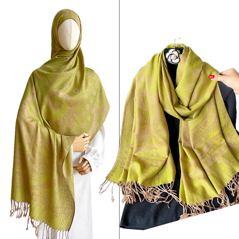 

Women Paisley Scarf Cashmere Feeling Jacquard Pashmina Shawl Tassel Hijab Head Wrap Lady Winter Scarves Foulard Bufanda Headband