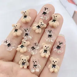 30Pcs Mixed Nail Art Resin Cartoon Bear Series Charms Rhinestones DIY Craft For Nail 3D Decorations Jewelry