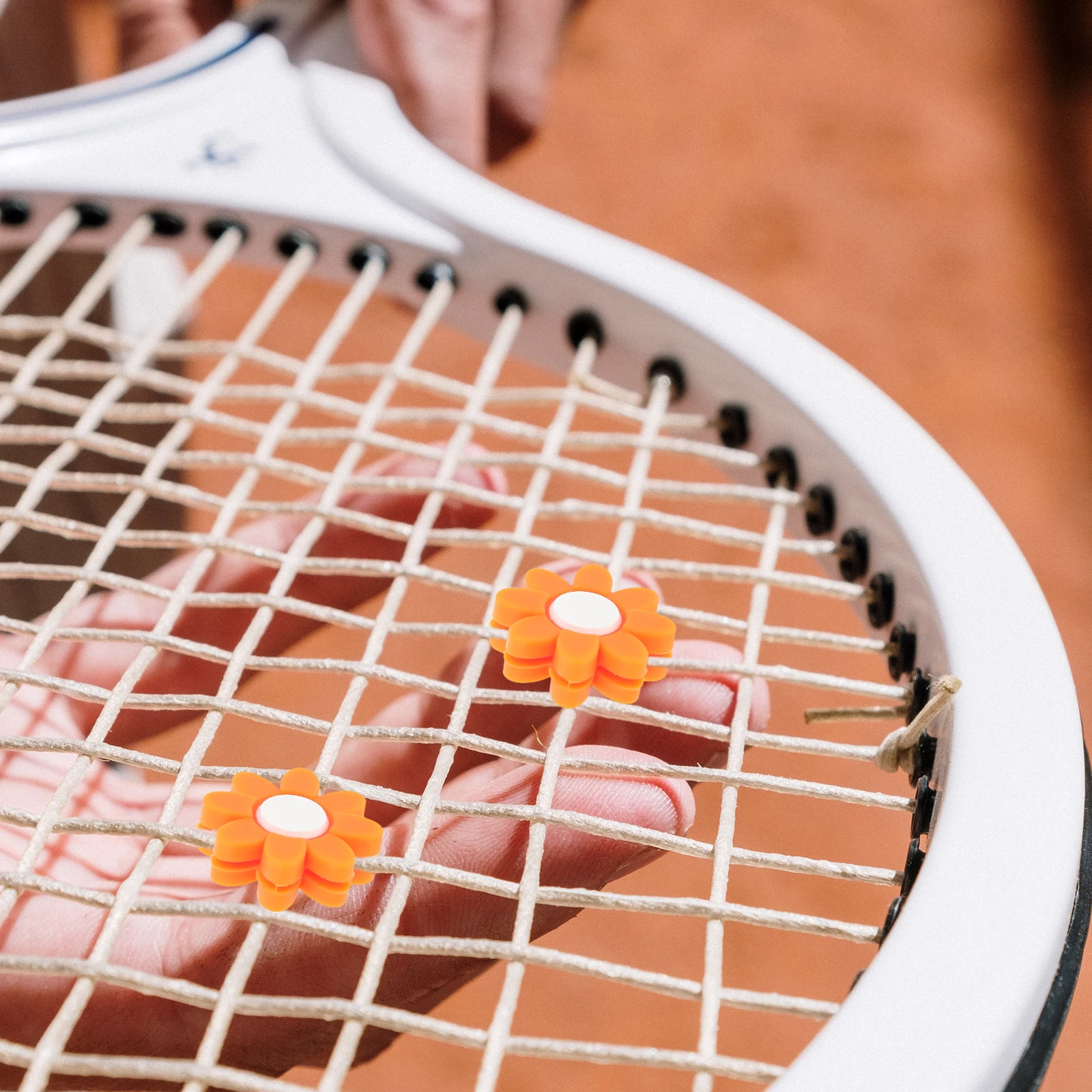 

6pcs Shock Absorber Tennis Racket Accessories Flower Shape Dampener Silicone Vibration Reducer Racket Shocks Absorbing Tool