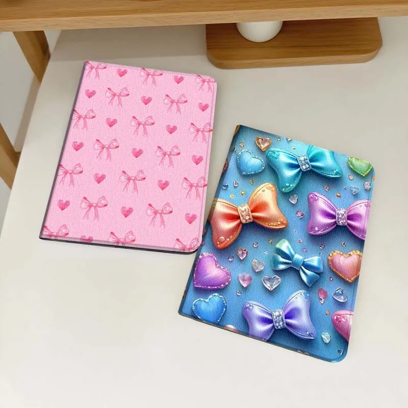 

Pink Cartoon Bow Heart Tablet Case For Samsung Galaxy Tab S6 S8 S9 S10 Lite FE 10.4 11 Inch 2022 2024