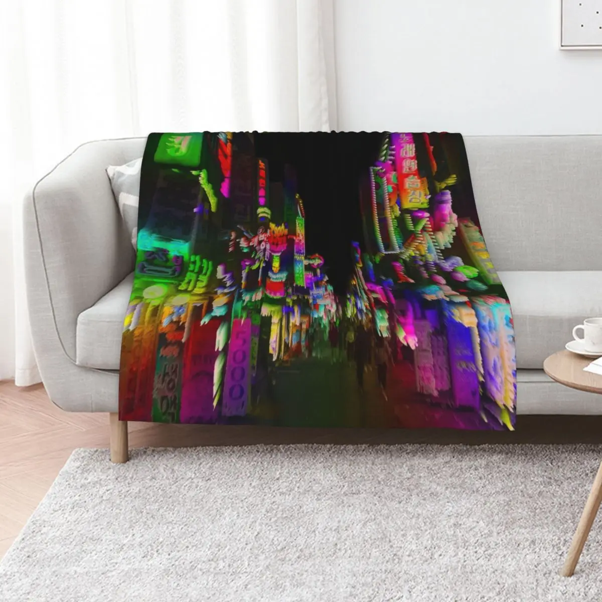 acid trip night Throw Blanket Blankets For Sofas Luxury St Winter beds Cute Fashion Sofas Large Blankets