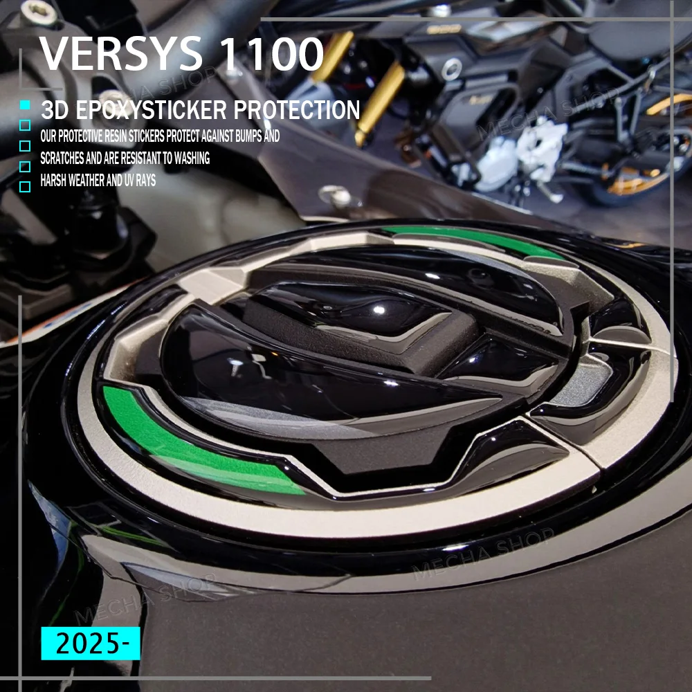

Для Kawasaki Versys 1100 2025-аксессуары, защитная наклейка на крышку топливного бака мотоцикла, 3D эпоксидная наклейка