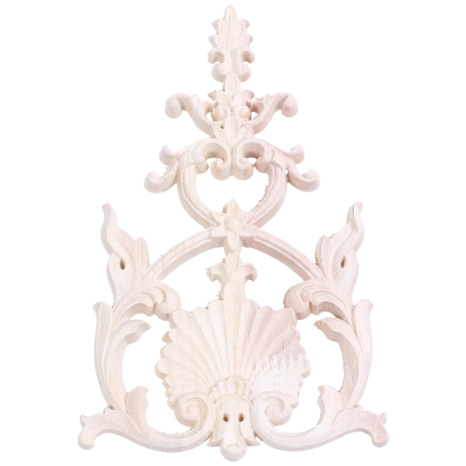 1X Rubber Wood Carved Applique Vintage Furniture Craft Decor