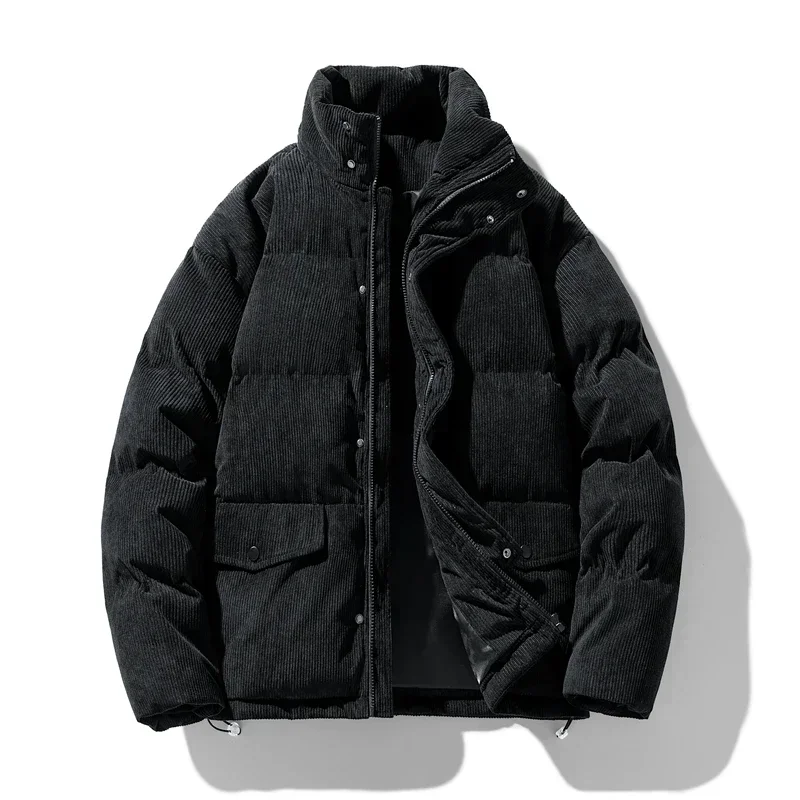 Inverno uomo velluto a coste cotone imbottito abbigliamento tendenza moda sciolto casual spesso cappotto caldo gioventù popolare cotone imbottito