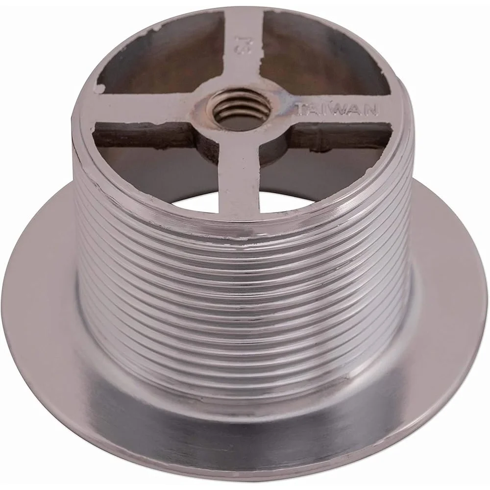 Bathtub Strainer Body 3/8 Inch Tapped Chrome Plated Heavy Duty Zinc Easy Install Universal Fit 1-1/2 Inch Drain