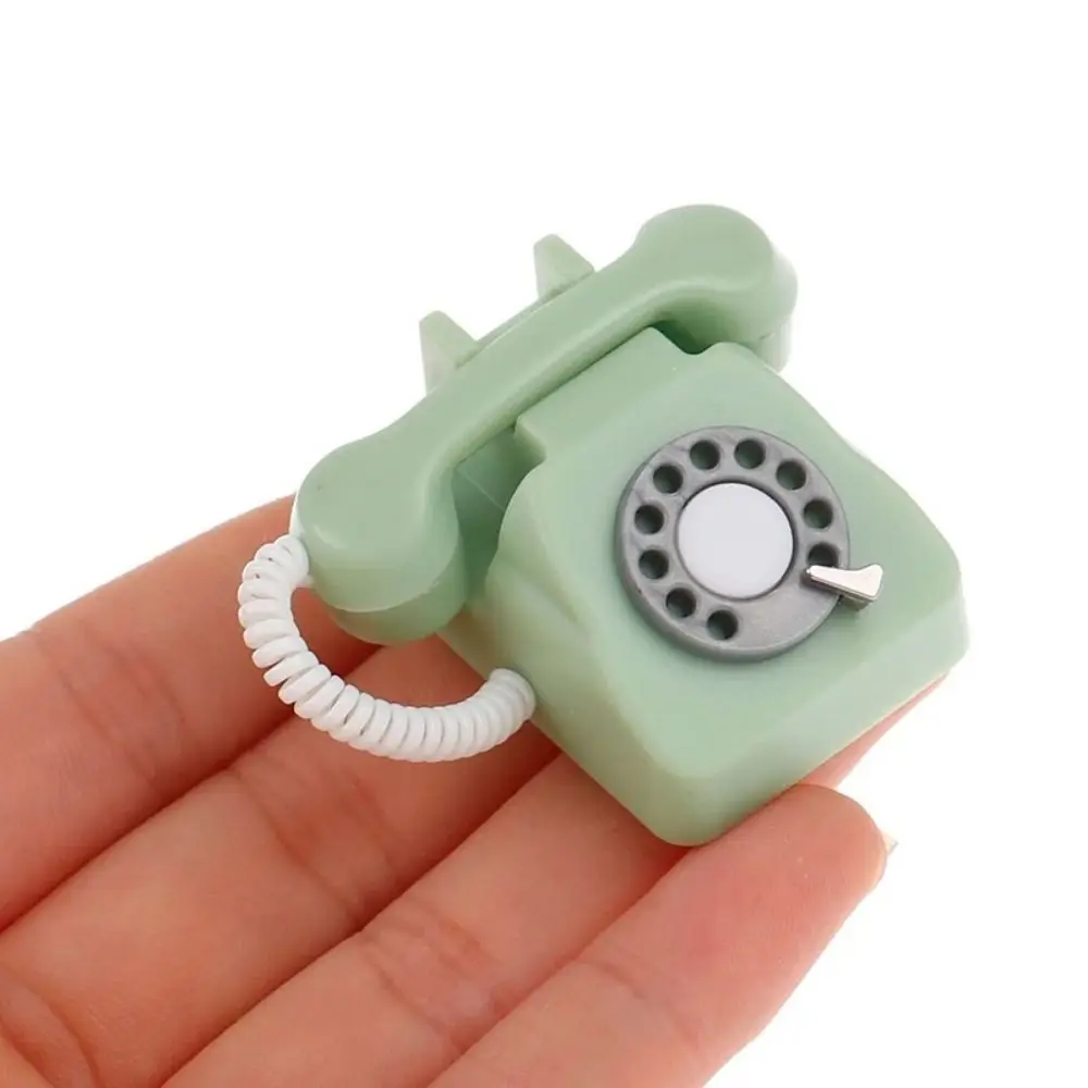 

Fixed Telephone Miniature Simulated Telephone Rotary Dollhouse Furniture Dollhouse Miniature Phone Model Vintage Mini Phone