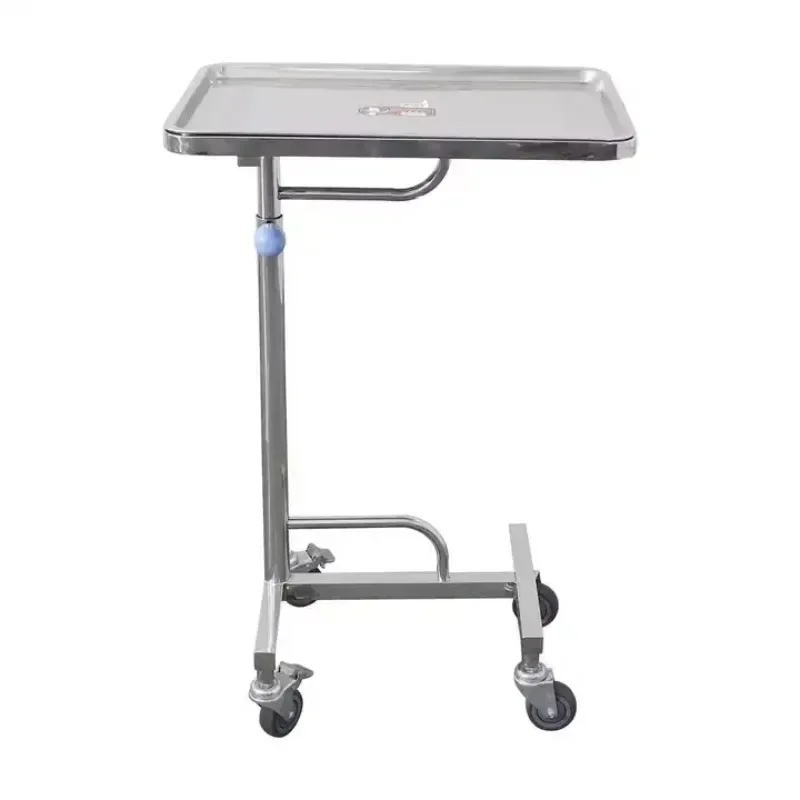 Stainless steel metal movable medical quadrate apparatus tray stand