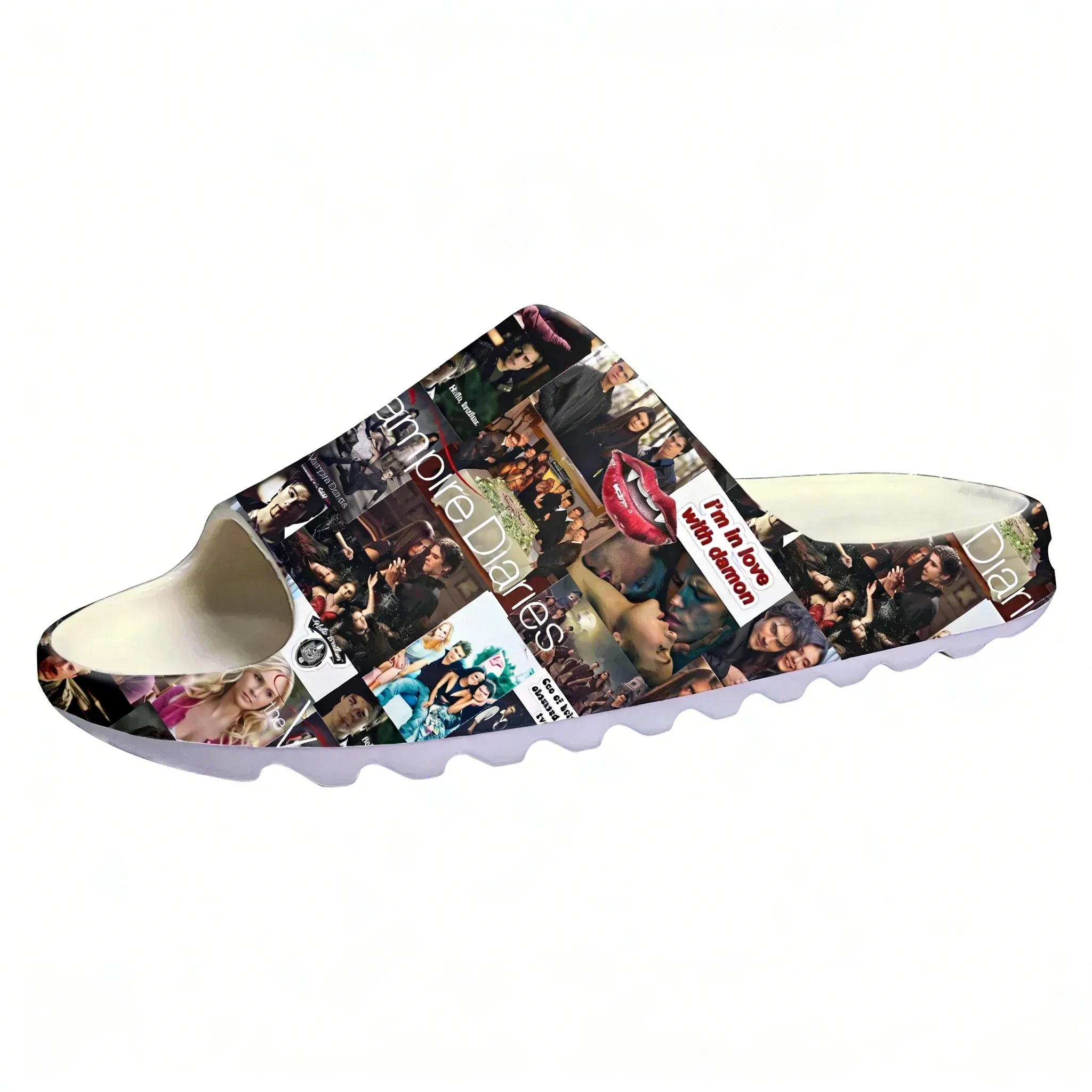 

Тапочки-сабо «Дневники вампира» с мягкой подошвой, домашние, на заказ, для мужчин и женщин, сандалии для ходьбы по воде