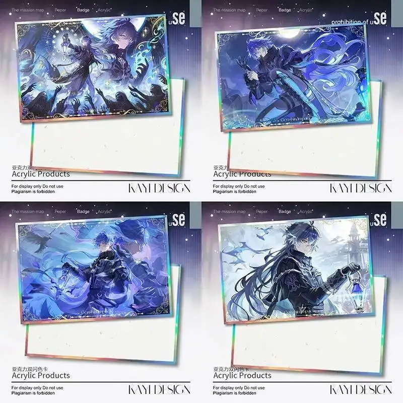 

NEW Anime Genshin Impact Kyryll Chudomirovich Flins Cosplay Cartoon Colored Paper Collection Acg Signature Card Gift