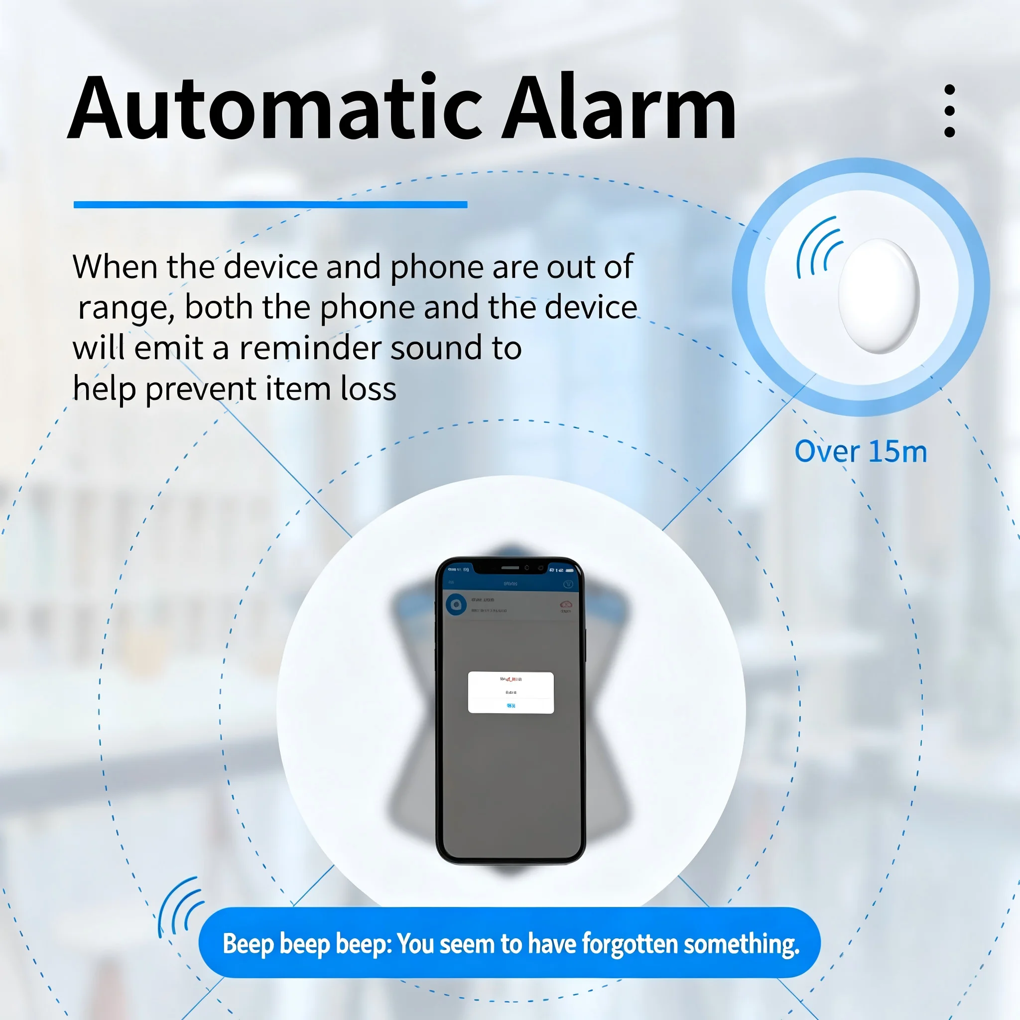 Rastreador Bluetooth Anti-Perda com Sistema Operacional Duplo, Compatível com iOS Find My e Android, Localizador com Alarme Sonoro para Chaves, Celulares e Itens Pessoais