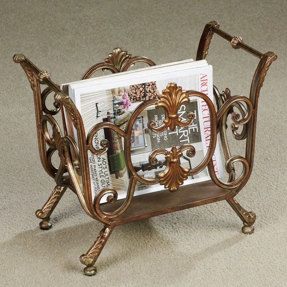 Stratton Magazine Rack - Metal - Bronze, Gold, Copper, Black - Elegant Storage Display for Bedroom, Living Room, Dining Room