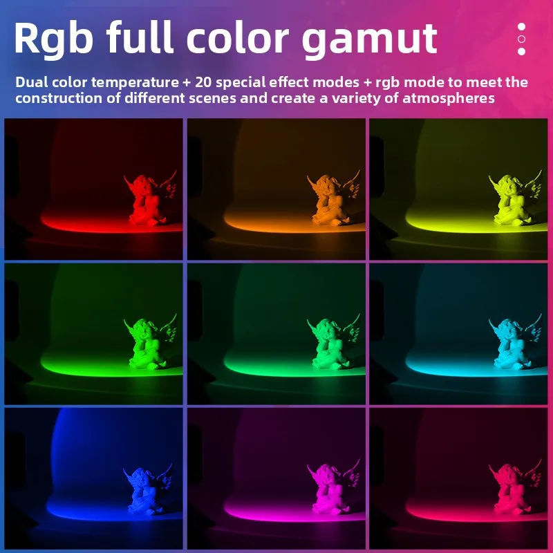 Mini Magnetic RGB Pocket Fill Light Set Adjustable Sunset Projection Ambient Lamp Portable Lighting For Live Phone Shooting