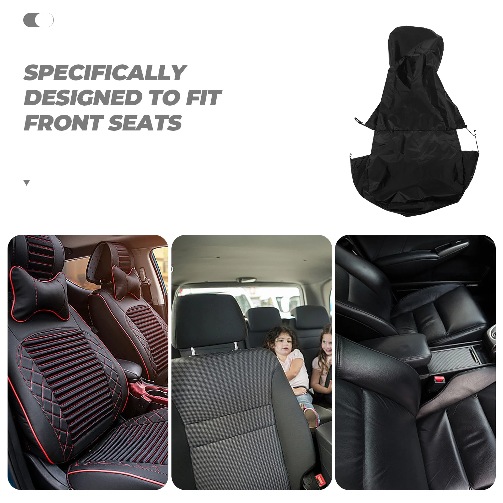 

Waterproof Seat Cover Front Car Protector Automotive Covers for Cars 4 Piece Set Seats Driver Black Suv