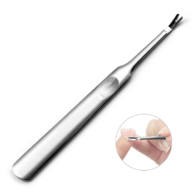 Empurrador profissional da cutícula do aço inoxidável, removedor inoperante da pele, empurrador da cutícula do prego, ferramentas do manicure e do pedicure, 1PC