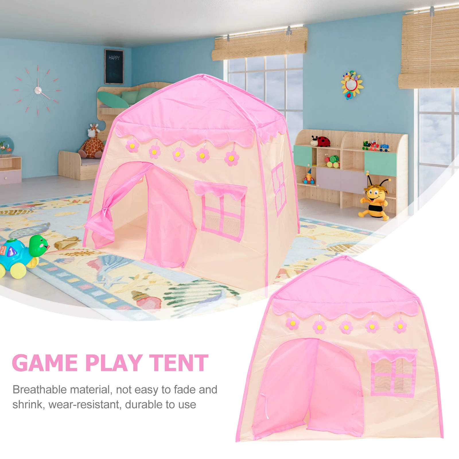 Crianças playhouse portátil crianças tenda interior príncipe castelo dobrável tenda (rosa) jogo tenda crianças playhouse