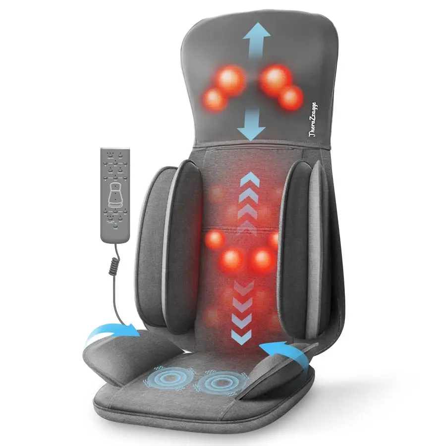 

Neck Back Massager with Heat, Massage Chair Full Body with Compression, Chair Massage Pad with Vibration, Seat Massager for Home