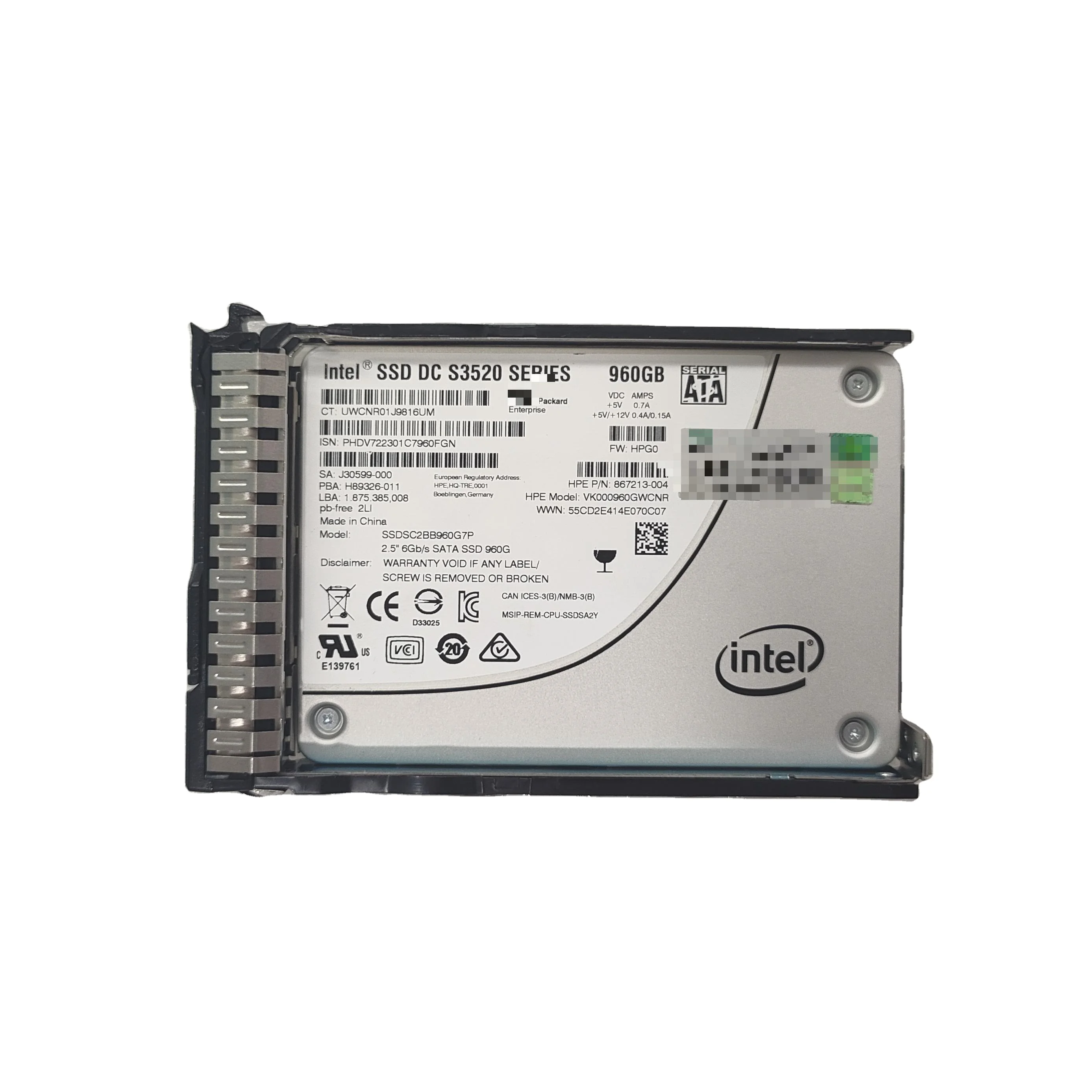 Server  hard disk  869384-B21 869580-001 867213-004 960G SATA 6G 2.5 G8 SSD