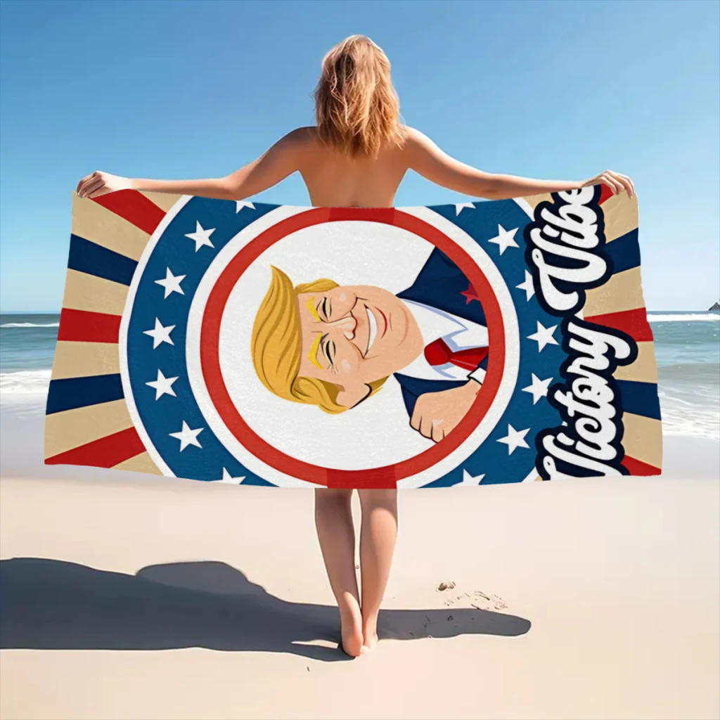 Donald Trump  Victory Vibes I Beach Towel  Poncho Bathing Towels Cover-ups Quick Dry Sand Free Yoga Spa Gym Pool