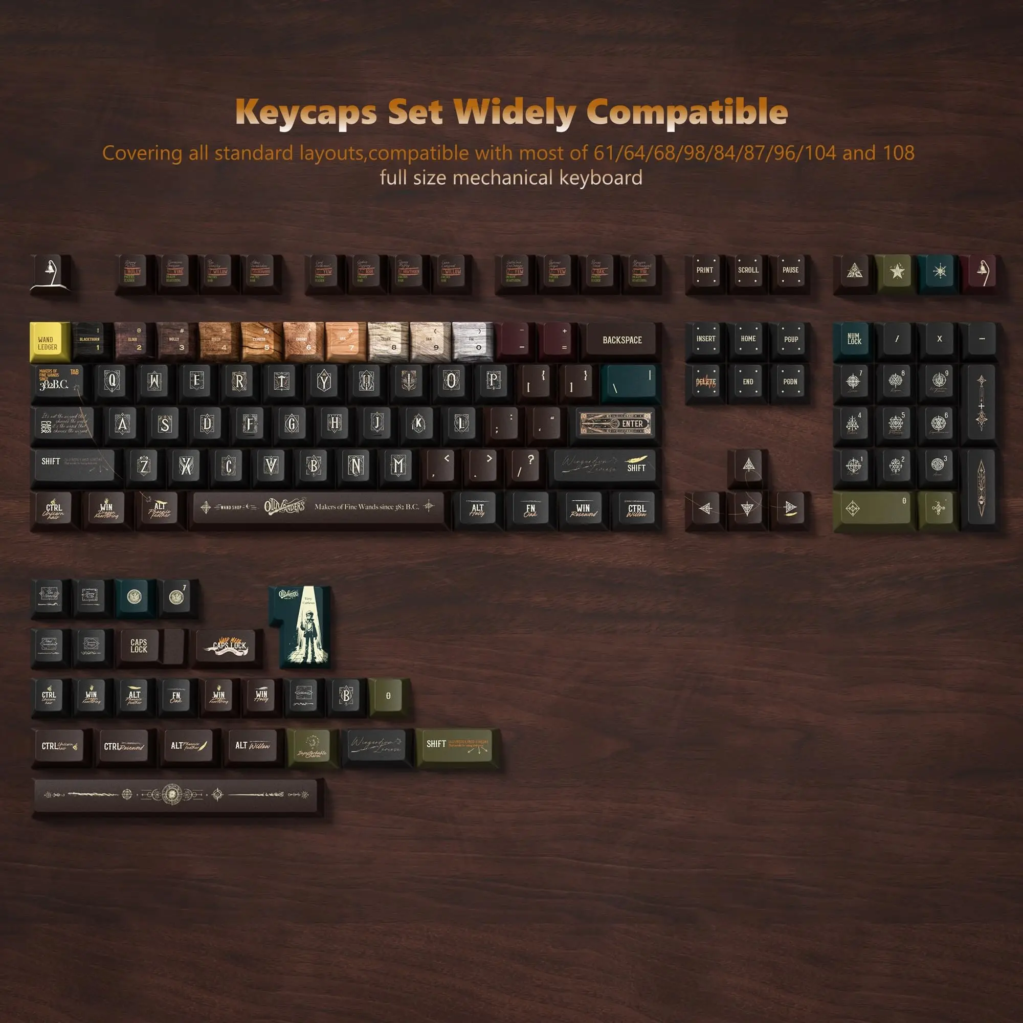 134 Keys Retro Gothic Theme Cherry Profile Keycap PBT Keycap Dye-Sub Cherry MX Switches For 61/84/104 Gamer Mechanical Keyboard