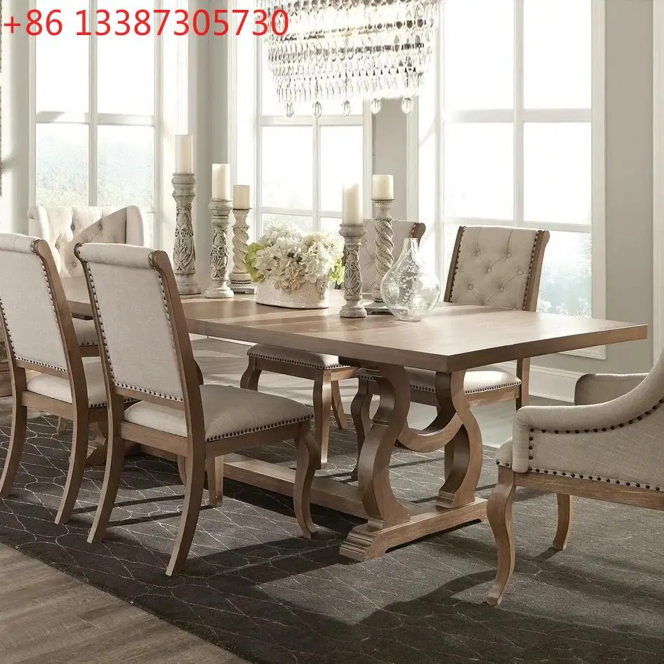 

Solid wood rectangular dining table household small apartment French country antique