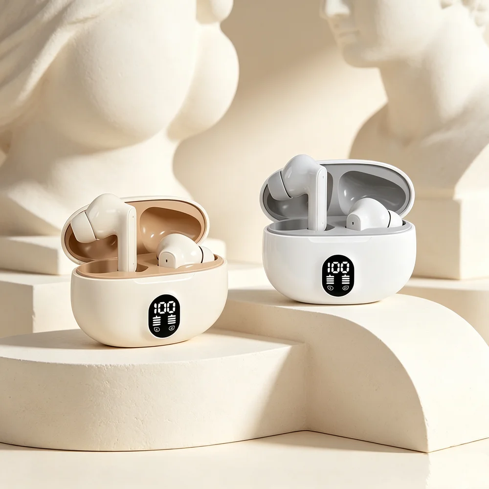 Bluetooth Earbuds Wireless Earphones Bluetooth Earphones Bluetooth Headphones with ANC Improve Focus in Noisy Environments