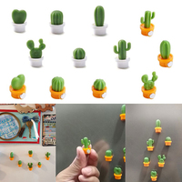 6Pcs/Set 3D Cute Succulent Plant Magnet Message Sticker for Kitchen Refrigerator Magnet Button Cactus decoration accessories