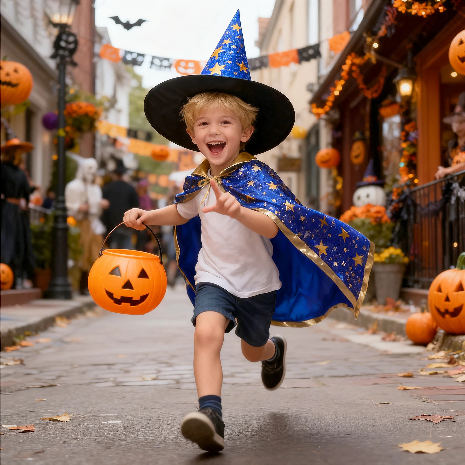 

1pc Children Five-Star Cape Bright Color Comfortable Fabric All-Size For Halloween Party Cosplay Costume Stage Performance