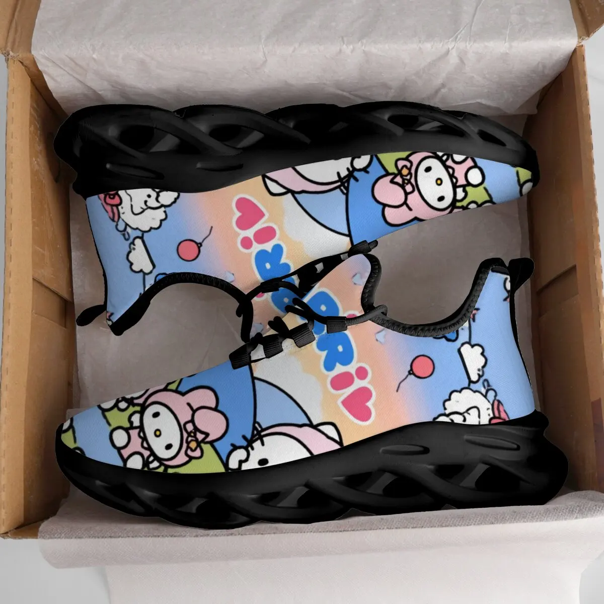 

Parent-child Flat-bottomed Low-top Round-toe Woven Lightweight Disney Series Cartoon Halloween Design Plus-size Sports Shoes