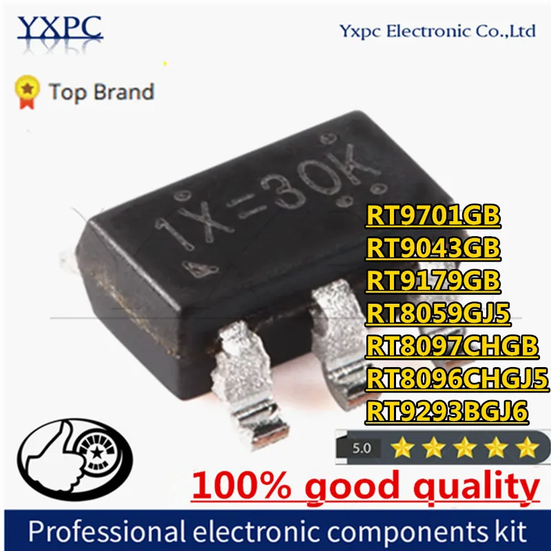 

10pcs RT9701GB CO= RT9043GB 1X= RT9179GB XA= RT8059GJ5 BQ= RT8097CHGB 5P= RT8096CHGJ5 OP= SOT23-5 Chips RT9293BGJ6 BT=