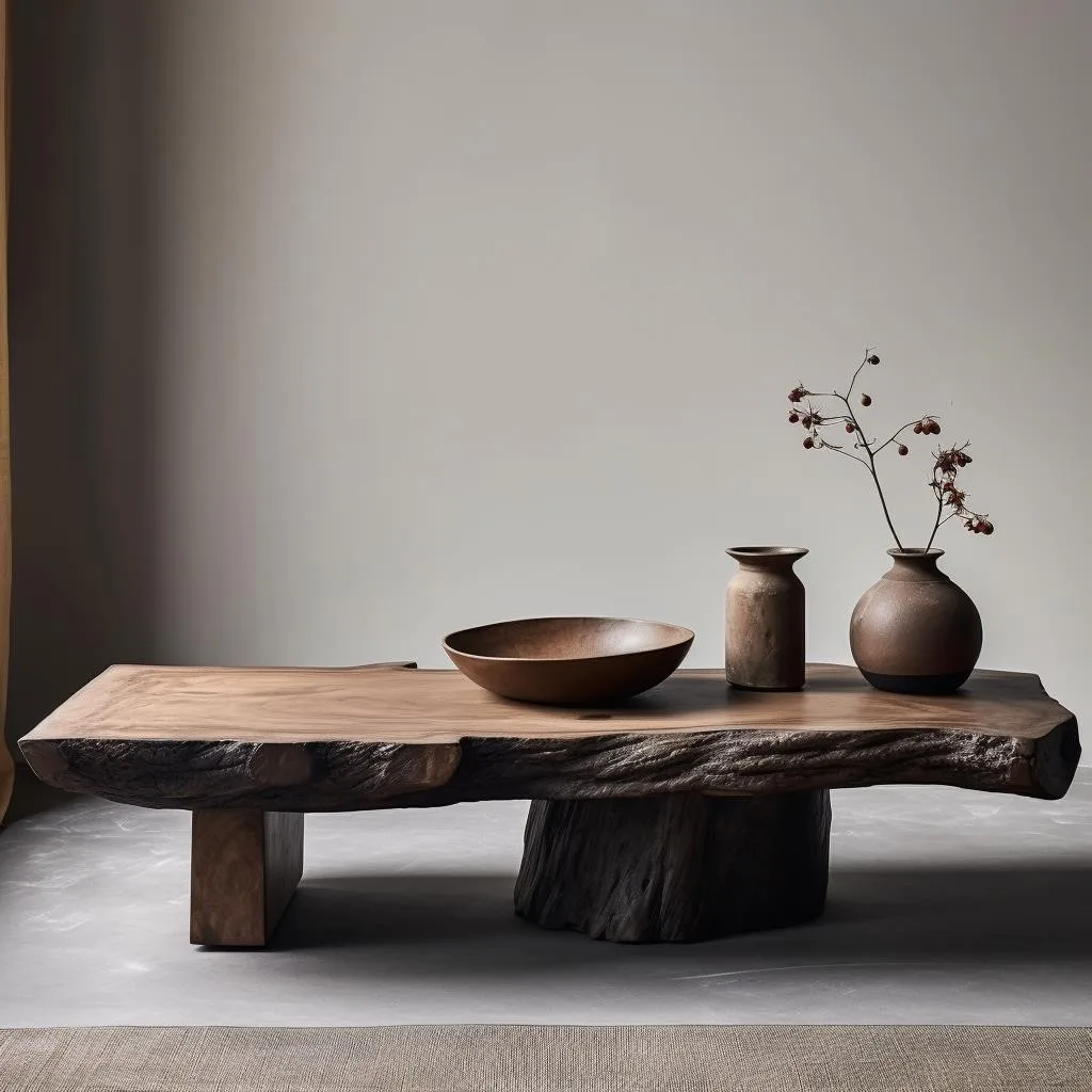 Wabi Silent Wind Coffee Table Living Room Ancient Fragrant Camphor Wood Solid Wood Coffee Table Retro Solid Wood Household Coffe