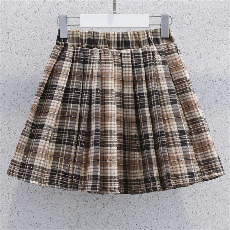 Korea School Uniform Autumn Blouse Shirt With Bow Tie High Waist Pleated Skirt 2PCS Japanese Style Student Skirt JK Outfits