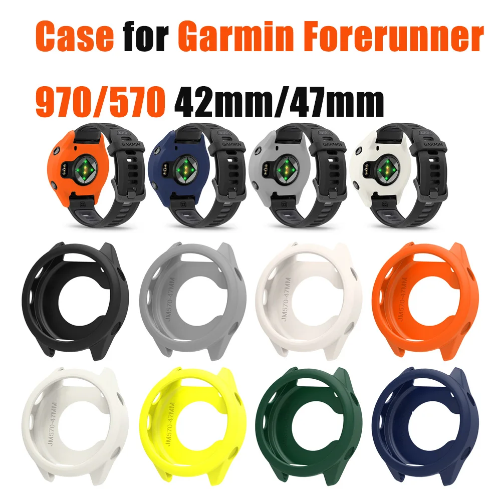 

Soft Silicon Case Protective Skin Cover For Garmin Forerunner 970/570 42mm/47mm TPU Waterproof Silicone Protective Watch Case