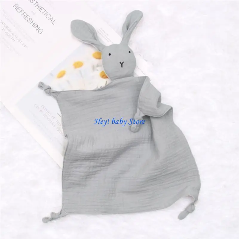 Q1FE Soft Gauze Bibs Rabbit for Doll Appease Towel Comfort Sleeping Cuddling Toy