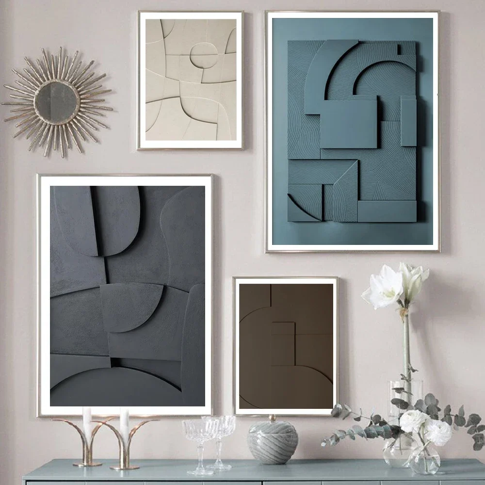 Schwarz-weiße abstrakte Textur 3D-Geometrie-Kunstmalerei auf Diamantdrucken Moderne minimalistische Wanddekoration Skulpturales Poster Bild