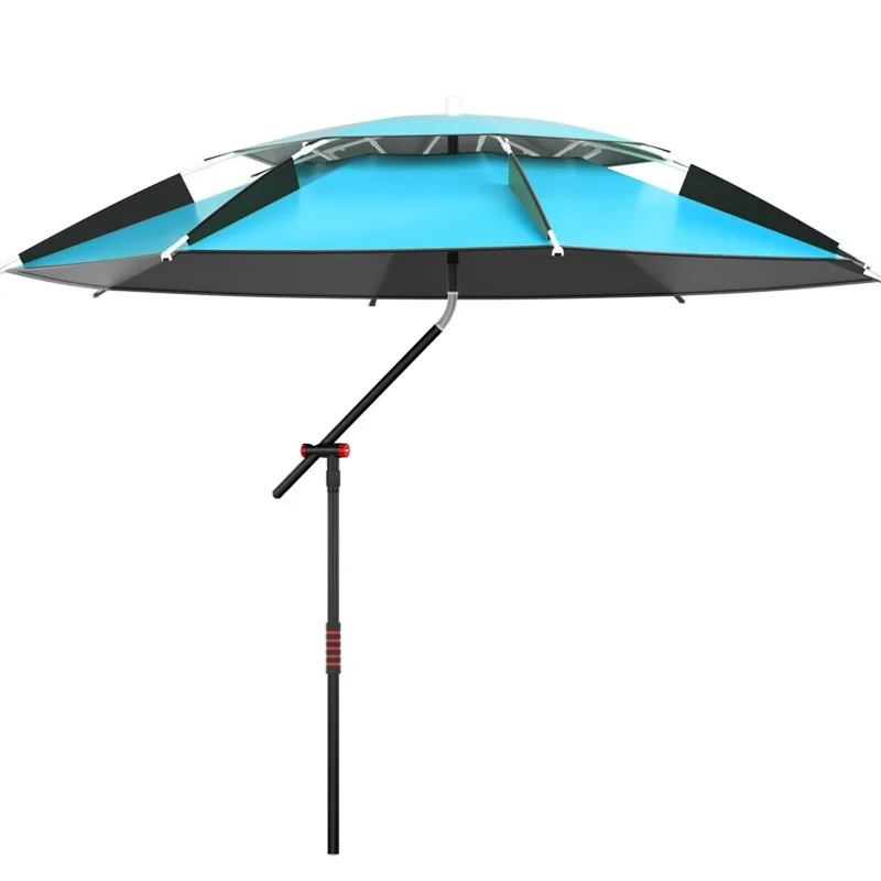 Double layered breathable weather umbrella for outdoor fishing, rain and sun protection, sunshade umbrellas